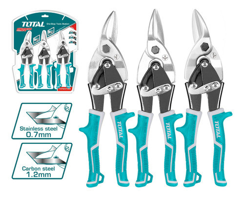 Juego, Set 3 Tijeras De Cortar Chapa Total - Recta, Der, Izq 1