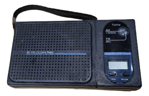 Antigua Radio Am - Fm Con Reloj Digital Lcd 0