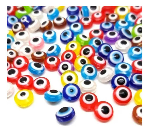 Ojitos Turcos Multicolor Plano 6 Mm Ojos 50 Unidades - Fx 1 Ojitos Turcos Multicolor Plano 6 Mm Ojos 50 Unidades - Fx 1