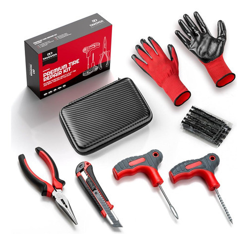 Tavovoa [27pcs] Kit De Reparación De Neumáticos Pinchados Co 0