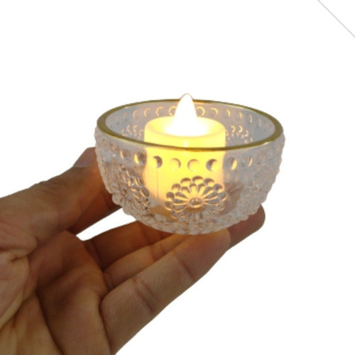 Conjunto 3 Suporte Para Velas Castiçal Redondo De Vidro 0