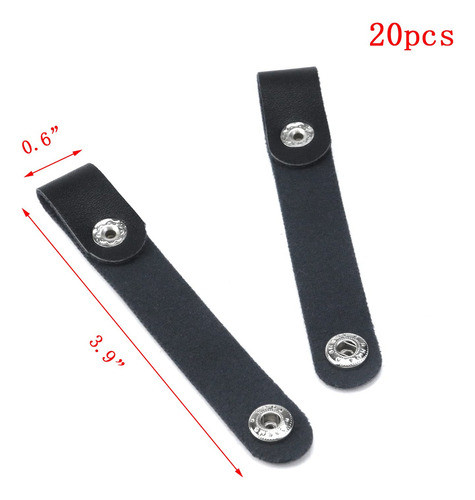 Dnyta Correas De Cable De Cuero Negro Con Bridas De Cable De 1