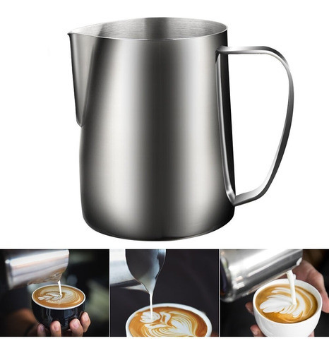 Jarro Late Acero Ino Mango 600ml Leche Espumador Calentador 0