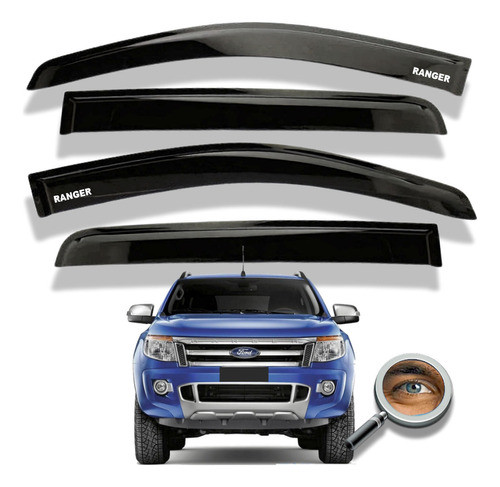 Ranger 2012 2023 Deflectores Ventana Oem C/logo Tuningchrome 0