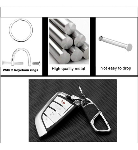 Llavero Mosqueton Doble Anillo Metal Negro Plateado Unisex 1