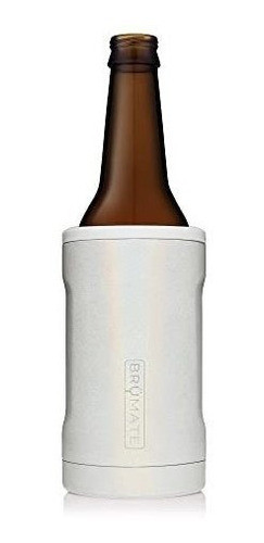Enfriador De Botella De Cerveza 12 Oz Acero Glitter Blanco 0