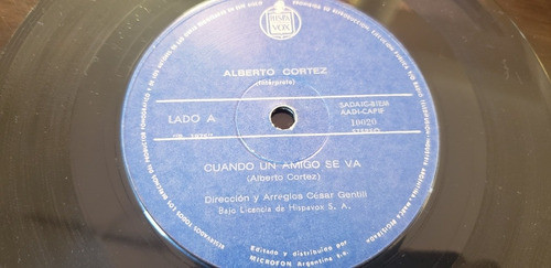 Single De Vinilo - Alberto Cortez. Cuando Un Amigo Se Va 0