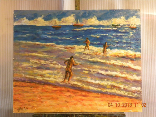 Oleo Sobre Fibrofacil De Juan Bautista Sin Marco 80 X 100 Cm 0