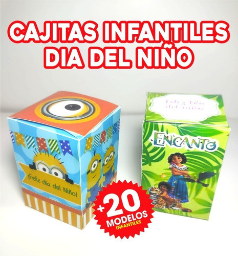 Kit Imprimible Cajitas Día Del Niño Infantiles Personajes 1