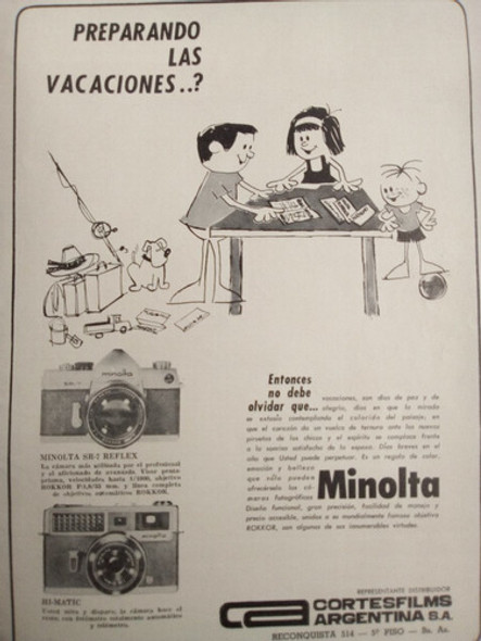 Antigua Publicidad Clipping Máquina Fotos Minolta Ene 1965 0