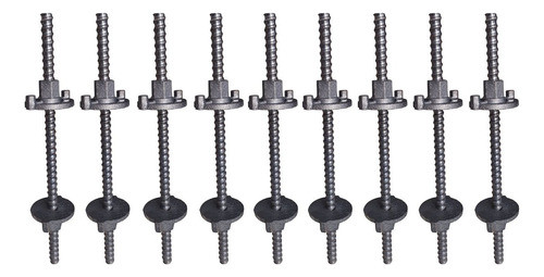 Kit 10 Barra 5/8 Ancoragem 60cm Flange + Porca 0