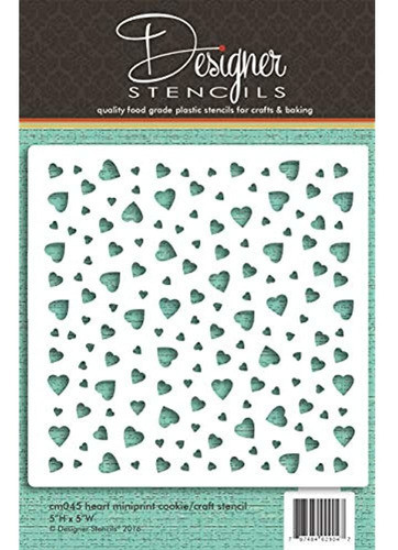 Heart Miniprint Cookie And Craft Stencil Cm045 De Designer S 0