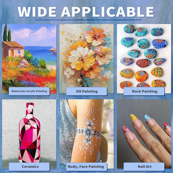 Conjunto De Pincéis De Tinta Acrílica, 5 Pacotes/60 Pincéis 1 Conjunto De Pincéis De Tinta Acrílica, 5 Pacotes/60 Pincéis 1