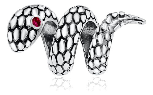 Bolenvi Serpiente Serpiente Roja Cz Ojos 925 Plata De Ley Co 0