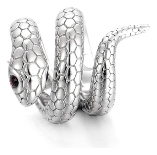 Bolenvi Serpiente Serpiente Roja Cz Ojos 925 Plata De Ley Co 1