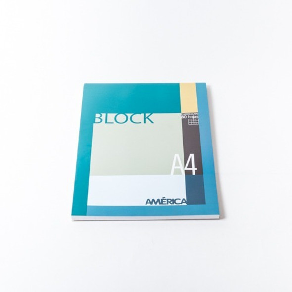 Block America 2 Perforaciones A4 X 80 Hojas Cuadriculado 1