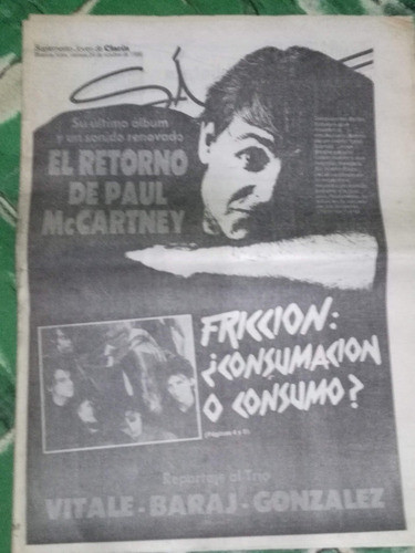 2 Suplementos * Si De Clarin * Paul Mc Cartney  - Año 1986 1