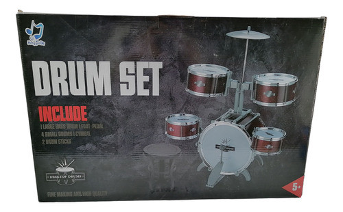 Bateria Musical Infantil De Niños Juguete + Asiento Y Palos 1
