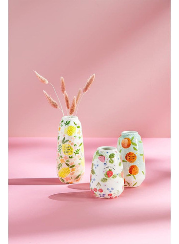 Mud Pie Fruit Ceramic Bud Vase, Naranjas, 5 1/2  X 3  De Diá 1