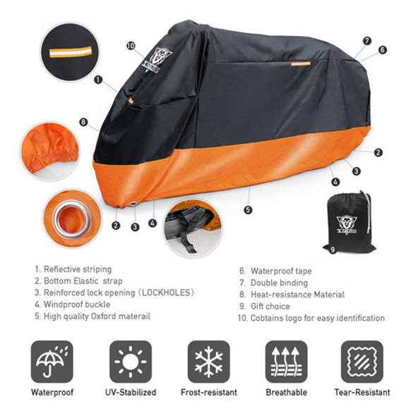 Xyzctem Funda Para Motocicleta, Proteccion Impermeable Para 1