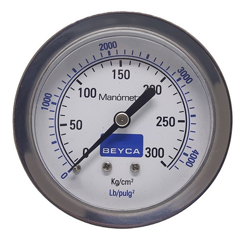 Manómetro 300kg 63mm Rosca 1/4 Posterior Gas Aire Agua Beyca 0