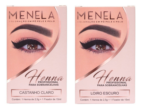 Combo 2x Kit Henna Menela Castanho Claro + Loiro Escuro 0