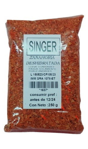 Zanahoria Deshidratada 250g. Lleve 3 Pague 2. 0