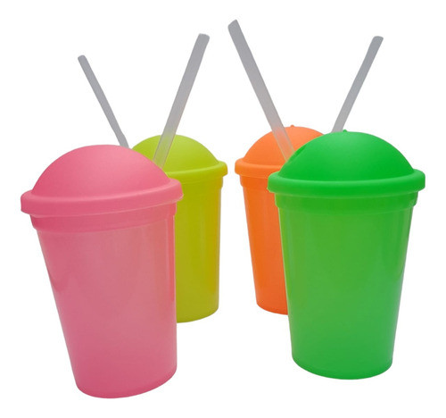 Vasos Milkshake Colores Fluor X30 Unidades 0