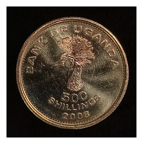 Uganda 500 Shilling 2008 Sc Km 69 Cabeza De Grulla Coronada 0