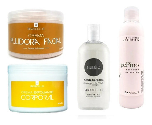 Kit Corporal Aceite Neutro + Exfoliantes + Emulsion Pepino 0