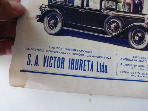 Publicidad Graham Paige Antiguo 1929 Irueta Auto 1