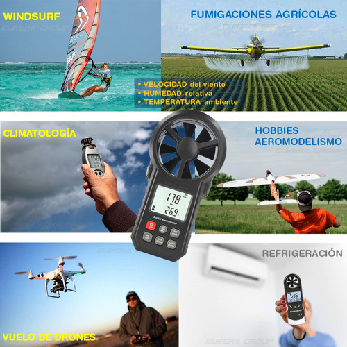 Anemómetro Digital De Viento Medidor Temperatura Y Humedad 1