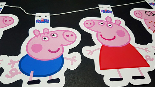 Banderin Figuras Colgantes Deco Familia Peppa Pig 1
