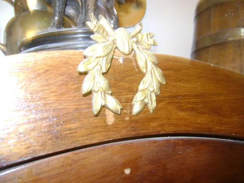 2 Antiguos Apliques Bronce Macizo Coronas De Laureles Italia 1