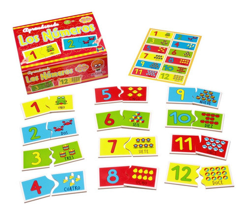 Los Números Juego Didáctico De Madera Pintada 0