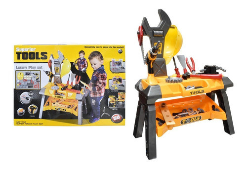 Herramientas De Juguete Con Mesa Para Niños 0