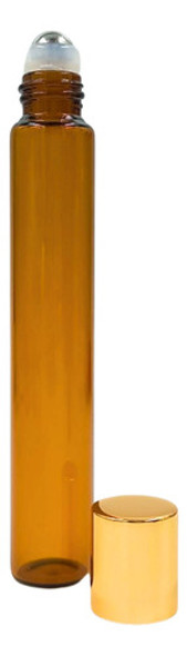 Kit 1 Funil+10 Vidro Âmbar 10ml+10 5ml Ambos Rollon Dourada 1