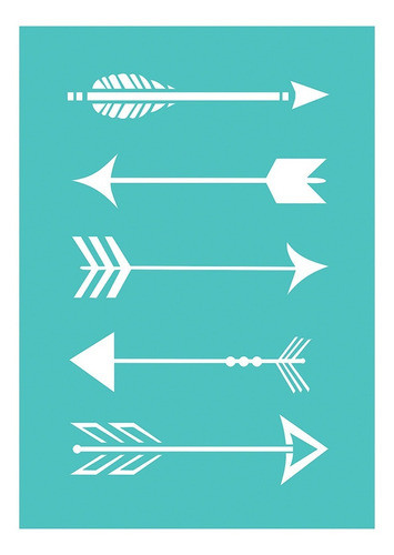 Stencil Laura Craft Set Plumas Y Flechas Boho 1