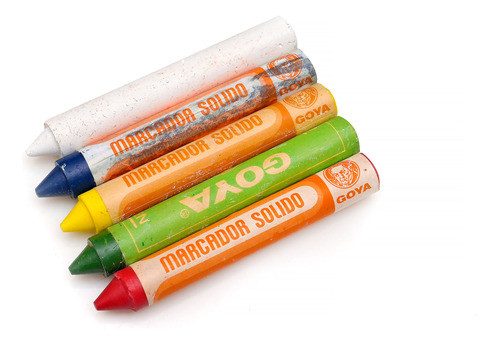 Crayolas Gruesas Tizones Goya Amarillo - Goldin Papelería 0