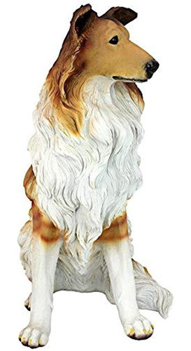 Diseño Toscano Longhaired Collie Dog Statue 1