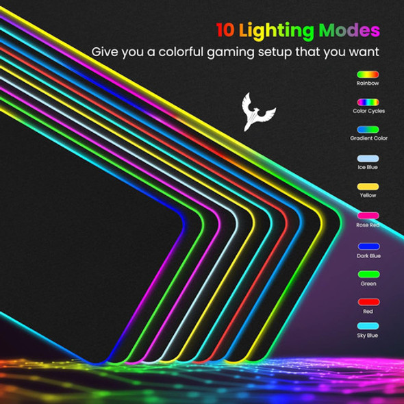 Mouse Pad Para Videojuegos Xl Iluminación Led 9 Modos 1