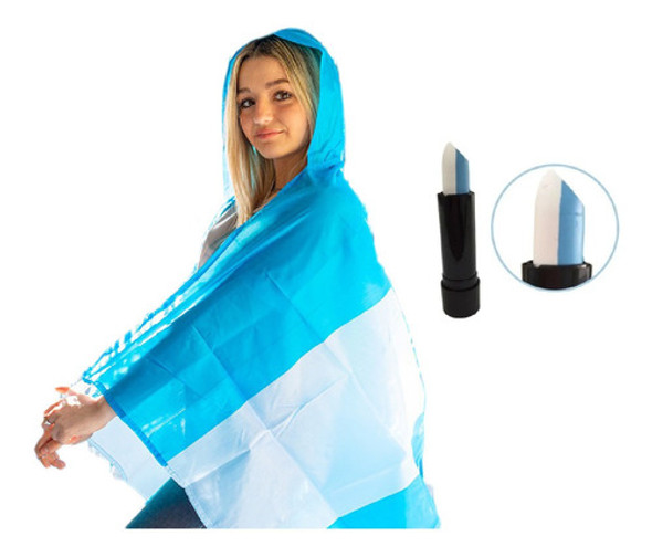 Kit Festejo Argentina Set Mundial Capa Bandera 0