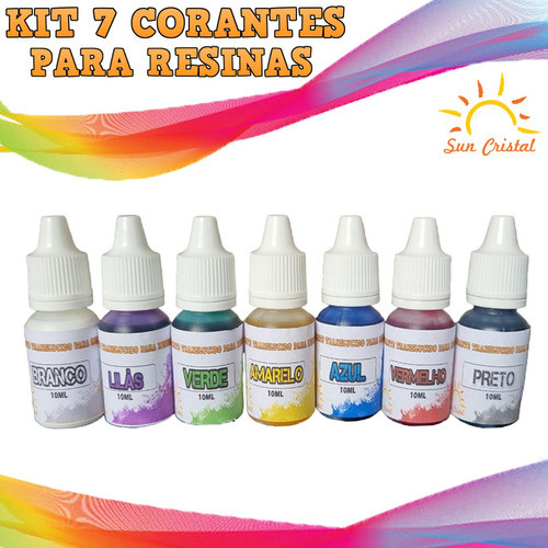 6 Corantes + 1 Branco Para Resinasuv - Poliéster Ou Epóxi 1