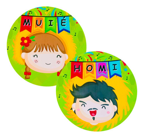 02 Placa Plaquinha Banheiro Festa Junina Julina Homi E Muié 0