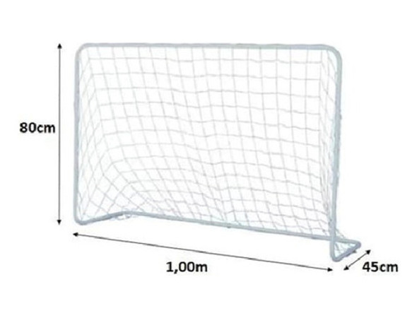 Arco De Futbol Metálico 100x80cm Mas 1pelota Nº5 Simil Cuero 1