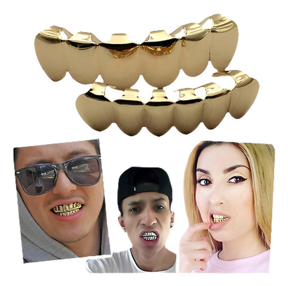 Medida 14k Oro Plateado Hip Hop Los Dientes Grillz Tapas Sup 0