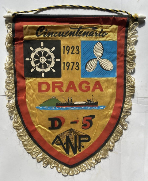 Antiguo Banderín Draga D 5 Anp 1973 Tela Bu6 0