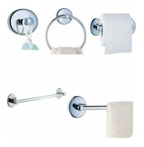 Set De 5 Accesorios Para Baño Cromo Plumb Usa -05jt2b3g 0