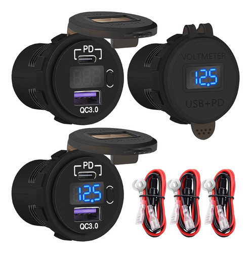 Toma De Cargador De Coche Daiertek 12v Usb C, Salida Usb De 0