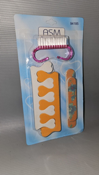 Lote De 25 Set Pedicuría /separador Dedos Con Cepillo Y Lima 1